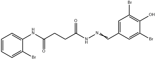 N-(2-bromophenyl)-4-[2-(3,5-dibromo-4-hydroxybenzylidene)hydrazino]-4-oxobutanamide Structural