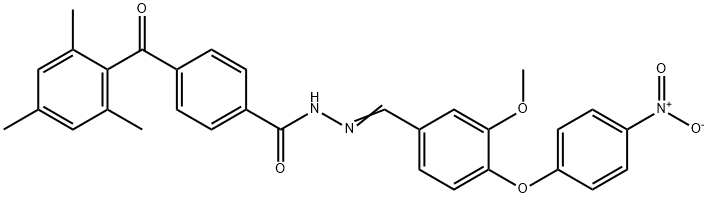 N'-(4-{4-nitrophenoxy}-3-methoxybenzylidene)-4-(mesitylcarbonyl)benzohydrazide Structural