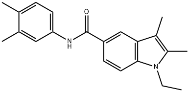 N-(3,4-dimethylphenyl)-1-ethyl-2,3-dimethyl-1H-indole-5-carboxamide Structural