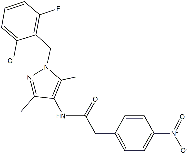 N-[1-(2-chloro-6-fluorobenzyl)-3,5-dimethyl-1H-pyrazol-4-yl]-2-{4-nitrophenyl}acetamide Structural