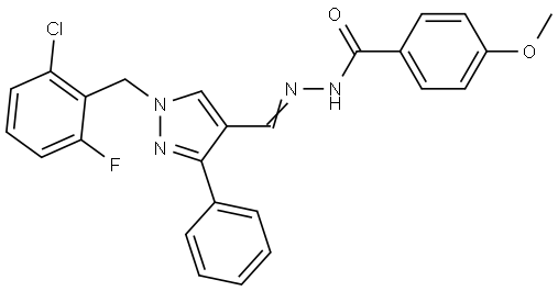 N'-{[1-(2-chloro-6-fluorobenzyl)-3-phenyl-1H-pyrazol-4-yl]methylene}-4-methoxybenzohydrazide Structural