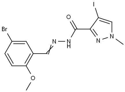 N'-(5-bromo-2-methoxybenzylidene)-4-iodo-1-methyl-1H-pyrazole-3-carbohydrazide Structural