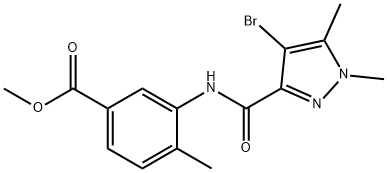 methyl 3-{[(4-bromo-1,5-dimethyl-1H-pyrazol-3-yl)carbonyl]amino}-4-methylbenzoate Structural