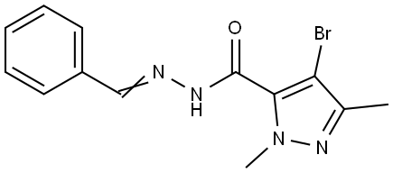 N'-benzylidene-4-bromo-1,3-dimethyl-1H-pyrazole-5-carbohydrazide Structural