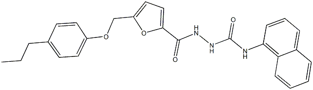 N-(1-naphthyl)-2-{5-[(4-propylphenoxy)methyl]-2-furoyl}hydrazinecarboxamide Structural