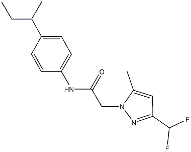 N-(4-sec-butylphenyl)-2-[3-(difluoromethyl)-5-methyl-1H-pyrazol-1-yl]acetamide Structural