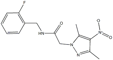N-(2-fluorobenzyl)-2-{4-nitro-3,5-dimethyl-1H-pyrazol-1-yl}acetamide Structural