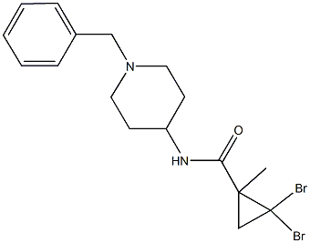 N-(1-benzyl-4-piperidinyl)-2,2-dibromo-1-methylcyclopropanecarboxamide Structural