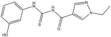 N-[(1-ethyl-1H-pyrazol-4-yl)carbonyl]-N'-(3-hydroxyphenyl)thiourea Structural