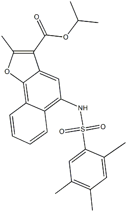 isopropyl 2-methyl-5-{[(2,4,5-trimethylphenyl)sulfonyl]amino}naphtho[1,2-b]furan-3-carboxylate Structural