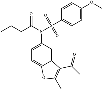 N-(3-acetyl-2-methyl-1-benzofuran-5-yl)-N-butyryl-4-methoxybenzenesulfonamide Structural