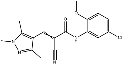 N-(5-chloro-2-methoxyphenyl)-2-cyano-3-(1,3,5-trimethyl-1H-pyrazol-4-yl)acrylamide Structural