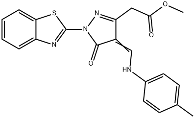 methyl [1-(1,3-benzothiazol-2-yl)-5-oxo-4-(4-toluidinomethylene)-4,5-dihydro-1H-pyrazol-3-yl]acetate Structural
