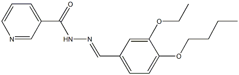 N'-(4-butoxy-3-ethoxybenzylidene)nicotinohydrazide Structural