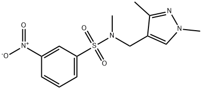 N-[(1,3-dimethyl-1H-pyrazol-4-yl)methyl]-3-nitro-N-methylbenzenesulfonamide Structural