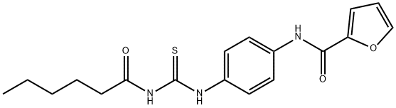 N-(4-{[(hexanoylamino)carbothioyl]amino}phenyl)-2-furamide Structural