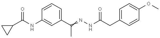 N-(3-{N-[(4-methoxyphenyl)acetyl]ethanehydrazonoyl}phenyl)cyclopropanecarboxamide Structural
