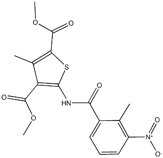 dimethyl 5-({3-nitro-2-methylbenzoyl}amino)-3-methyl-2,4-thiophenedicarboxylate Structural
