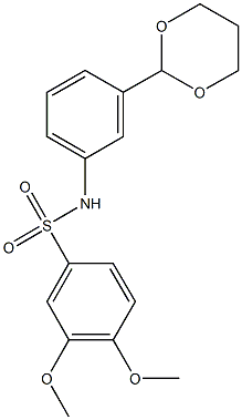N-[3-(1,3-dioxan-2-yl)phenyl]-3,4-dimethoxybenzenesulfonamide Structural