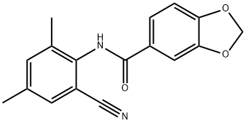 N-(2-cyano-4,6-dimethylphenyl)-1,3-benzodioxole-5-carboxamide Structural