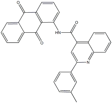 N-(9,10-dioxo-9,10-dihydro-1-anthracenyl)-2-(3-methylphenyl)-4-quinolinecarboxamide Structural
