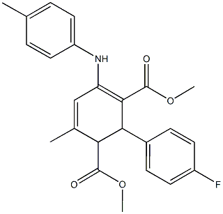 dimethyl 2-(4-fluorophenyl)-6-methyl-4-(4-toluidino)-3,5-cyclohexadiene-1,3-dicarboxylate Structural