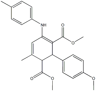 dimethyl 2-(4-methoxyphenyl)-6-methyl-4-(4-toluidino)-3,5-cyclohexadiene-1,3-dicarboxylate Structural