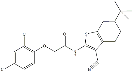N-(6-tert-butyl-3-cyano-4,5,6,7-tetrahydro-1-benzothien-2-yl)-2-(2,4-dichlorophenoxy)acetamide Structural