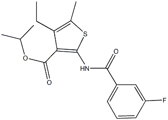 isopropyl 4-ethyl-2-[(3-fluorobenzoyl)amino]-5-methyl-3-thiophenecarboxylate Structural