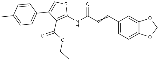 ethyl 2-{[3-(1,3-benzodioxol-5-yl)acryloyl]amino}-4-(4-methylphenyl)-3-thiophenecarboxylate Structural