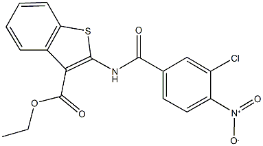 ethyl 2-({3-chloro-4-nitrobenzoyl}amino)-1-benzothiophene-3-carboxylate Structural