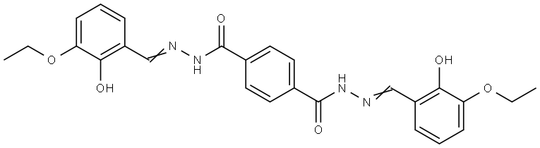 N'~1~,N'~4~-bis(3-ethoxy-2-hydroxybenzylidene)terephthalohydrazide Structural