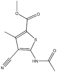 methyl 5-(acetylamino)-4-cyano-3-methyl-2-thiophenecarboxylate Structural