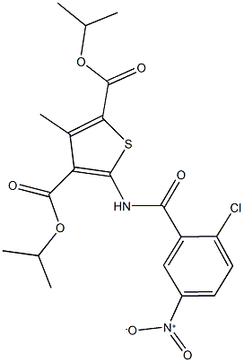 diisopropyl 5-({2-chloro-5-nitrobenzoyl}amino)-3-methyl-2,4-thiophenedicarboxylate Structural