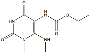 ethyl 1-methyl-6-(methylamino)-2,4-dioxo-1,2,3,4-tetrahydropyrimidin-5-ylcarbamate Structural