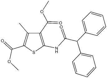 dimethyl 5-[(diphenylacetyl)amino]-3-methyl-2,4-thiophenedicarboxylate Structural