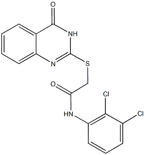 N-(2,3-dichlorophenyl)-2-[(4-oxo-3,4-dihydro-2-quinazolinyl)thio]acetamide Structural