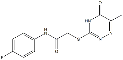 N-(4-fluorophenyl)-2-[(6-methyl-5-oxo-4,5-dihydro-1,2,4-triazin-3-yl)sulfanyl]acetamide Structural
