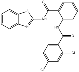 N-{2-[(1,3-benzothiazol-2-ylamino)carbonyl]phenyl}-2,4-dichlorobenzamide Structural
