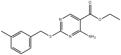 ethyl4-amino-2-[(3-methylbenzyl)thio]-5-pyrimidinecarboxylate Structural