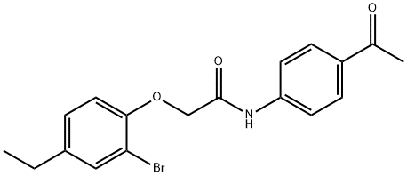N-(4-acetylphenyl)-2-(2-bromo-4-ethylphenoxy)acetamide Structural