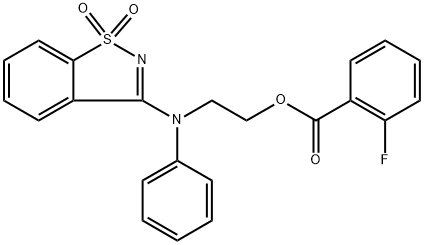 2-[(1,1-dioxido-1,2-benzisothiazol-3-yl)anilino]ethyl 2-fluorobenzoate