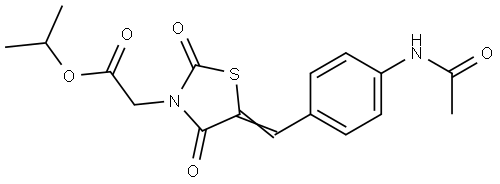 isopropyl {5-[4-(acetylamino)benzylidene]-2,4-dioxo-1,3-thiazolidin-3-yl}acetate Structural