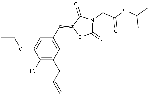 isopropyl [5-(3-allyl-5-ethoxy-4-hydroxybenzylidene)-2,4-dioxo-1,3-thiazolidin-3-yl]acetate Structural