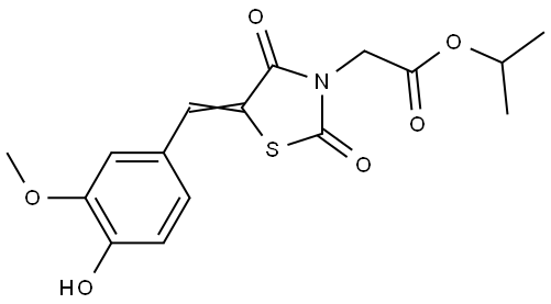 isopropyl [5-(4-hydroxy-3-methoxybenzylidene)-2,4-dioxo-1,3-thiazolidin-3-yl]acetate Structural