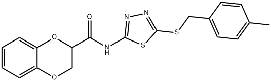 N-{5-[(4-methylbenzyl)sulfanyl]-1,3,4-thiadiazol-2-yl}-2,3-dihydro-1,4-benzodioxine-2-carboxamide Structural