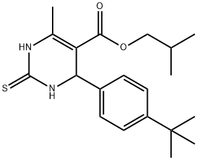 isobutyl 4-(4-tert-butylphenyl)-6-methyl-2-thioxo-1,2,3,4-tetrahydropyrimidine-5-carboxylate Structural