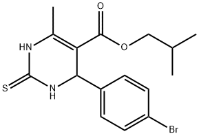 isobutyl 4-(4-bromophenyl)-6-methyl-2-thioxo-1,2,3,4-tetrahydropyrimidine-5-carboxylate Structural