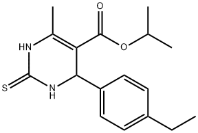 isopropyl 4-(4-ethylphenyl)-6-methyl-2-thioxo-1,2,3,4-tetrahydropyrimidine-5-carboxylate Structural