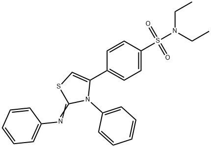 N,N-diethyl-4-[3-phenyl-2-(phenylimino)-2,3-dihydro-1,3-thiazol-4-yl]benzenesulfonamide Structural